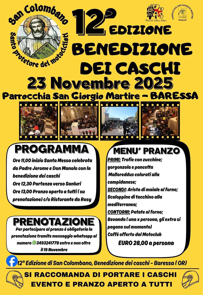Locandina evento 12° BENEDIZIONE DEI CASCHI