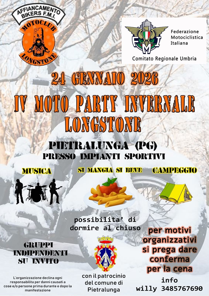 Locandina evento IV MOTO PARTY INVERNALE