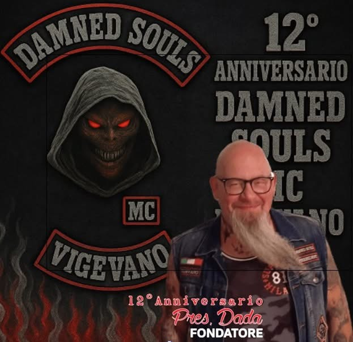 Locandina evento 12º Anniversario Damned Souls MC Vigevano
