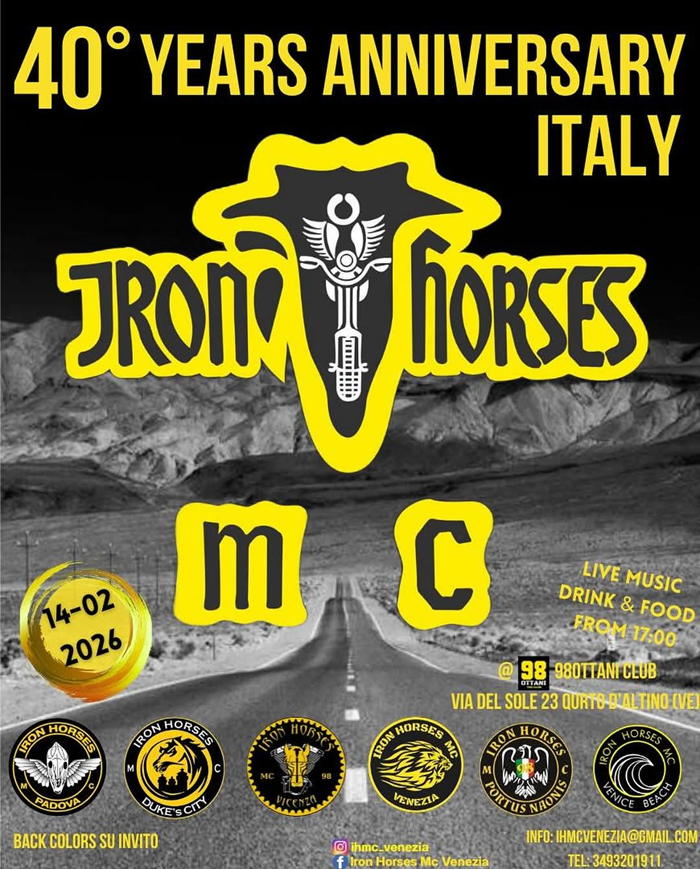 Locandina evento 40° YEARS ANNIVERSARY ITALY