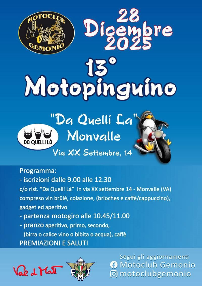 Locandina evento 13 MOTOPINGUINO