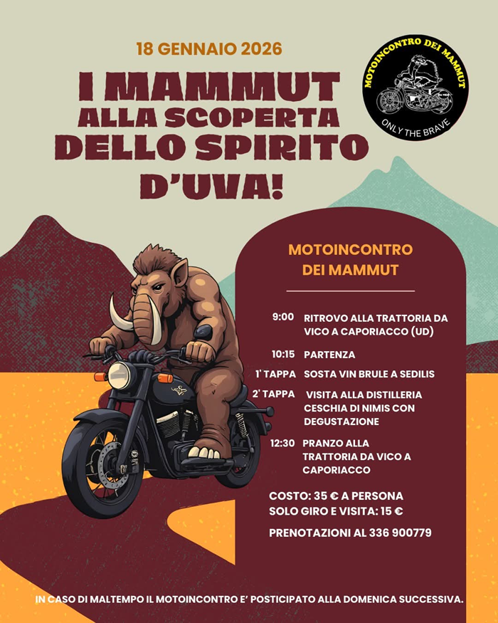 Locandina evento MOTO INCONTRO DEI MAMMUT 