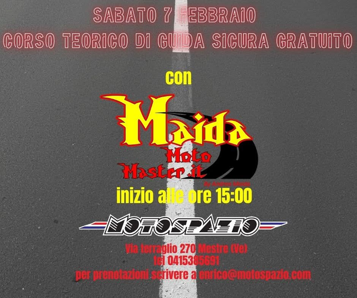 Locandina evento orso teorico gratuito di guida sicura