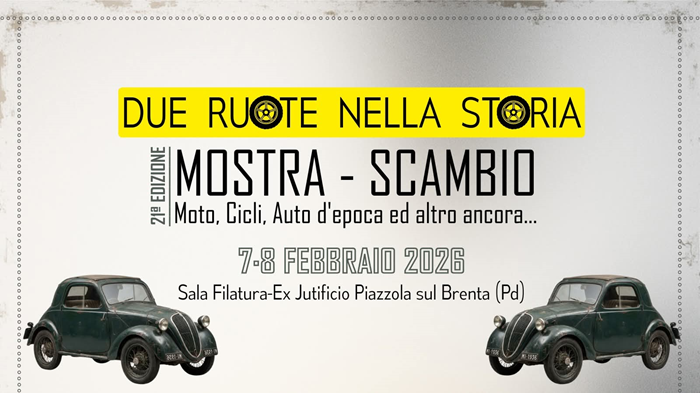 Locandina evento DUE RUOTE NELLA STORIA