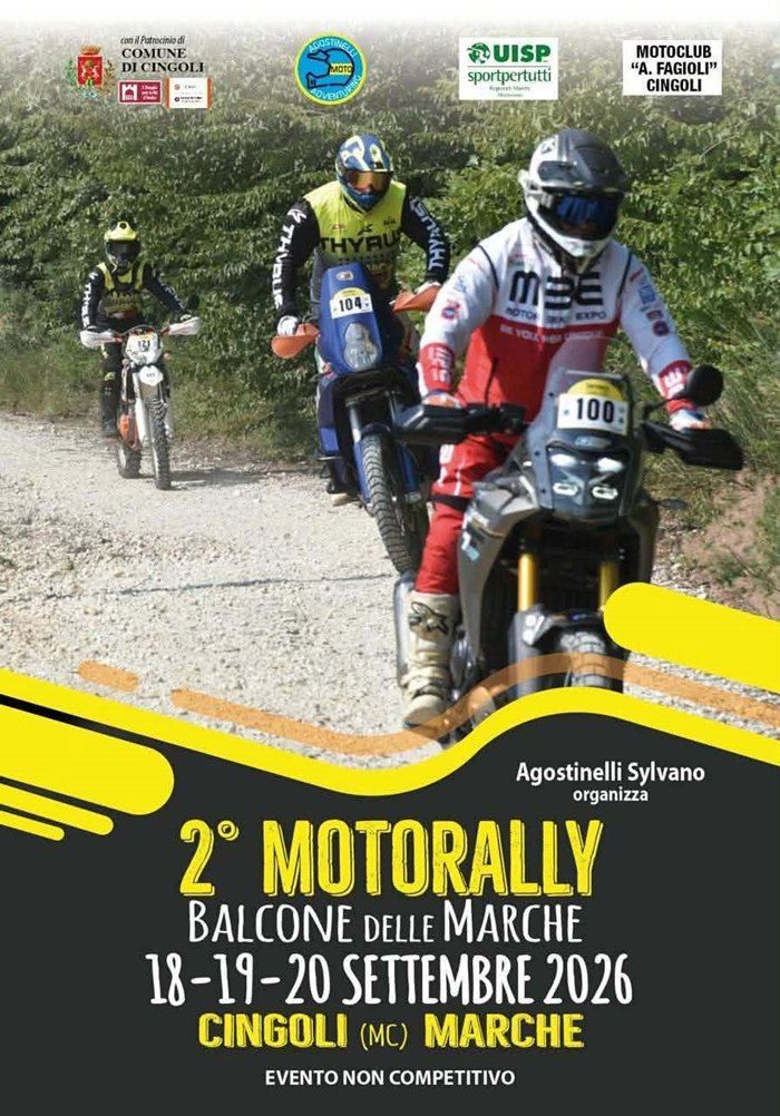 Locandina evento II° Motorally Balcone delle Marche Cingoli 