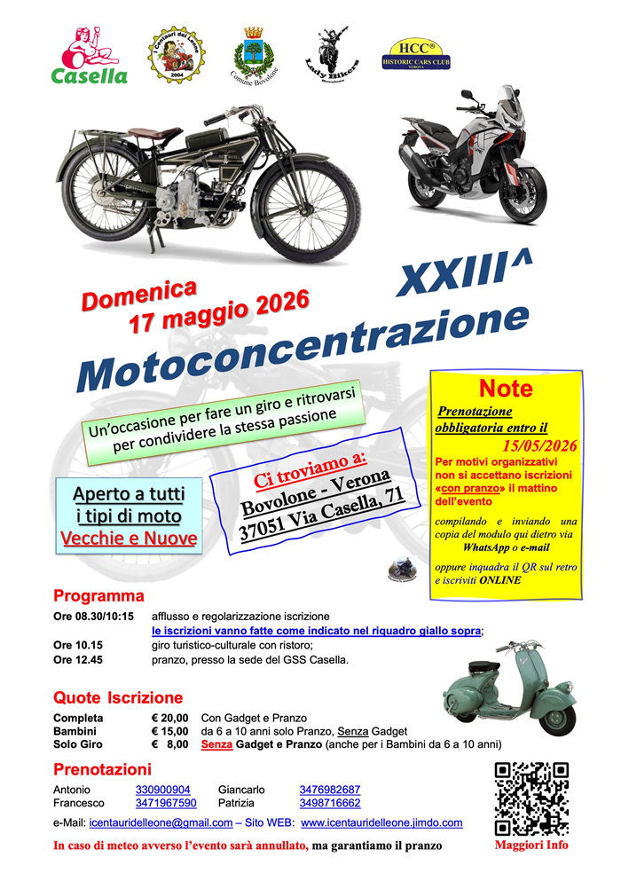 Locandina evento XXIII^ Motoconcentrazione 