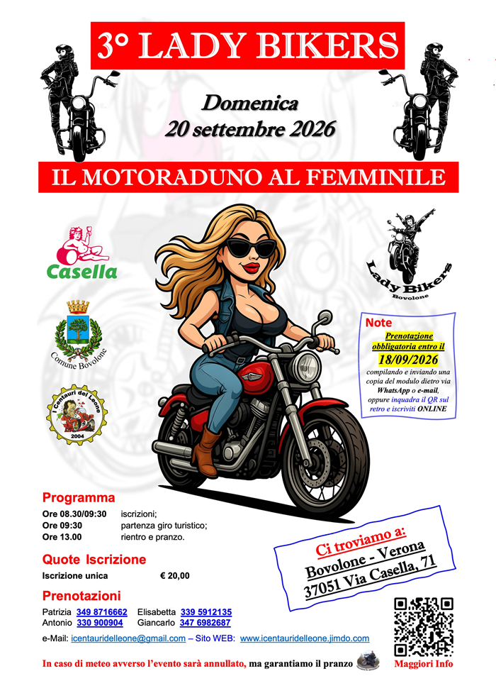 Locandina evento 3º Lady Bikers