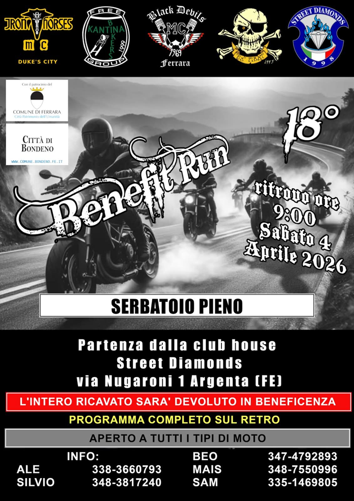 Locandina evento 18 BENEFIT RUN