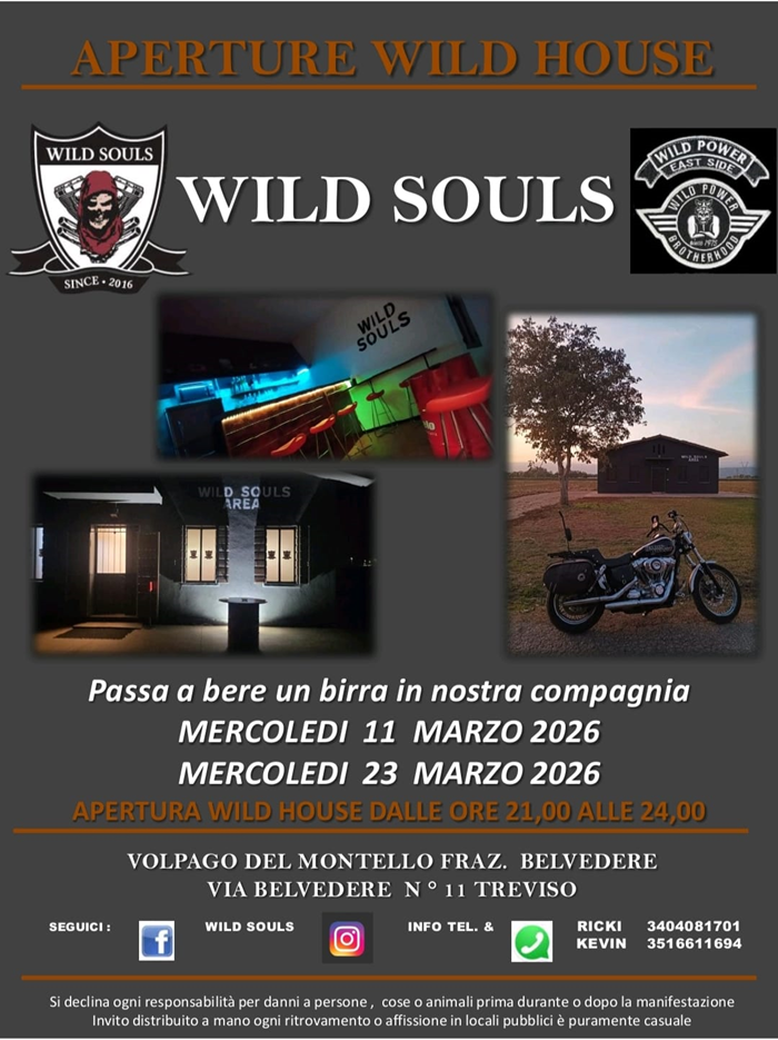 Locandina evento aperture wild house marzo