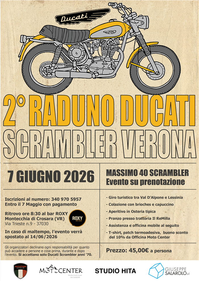 Locandina evento 2^ Raduno Ducati Scrambler Verona