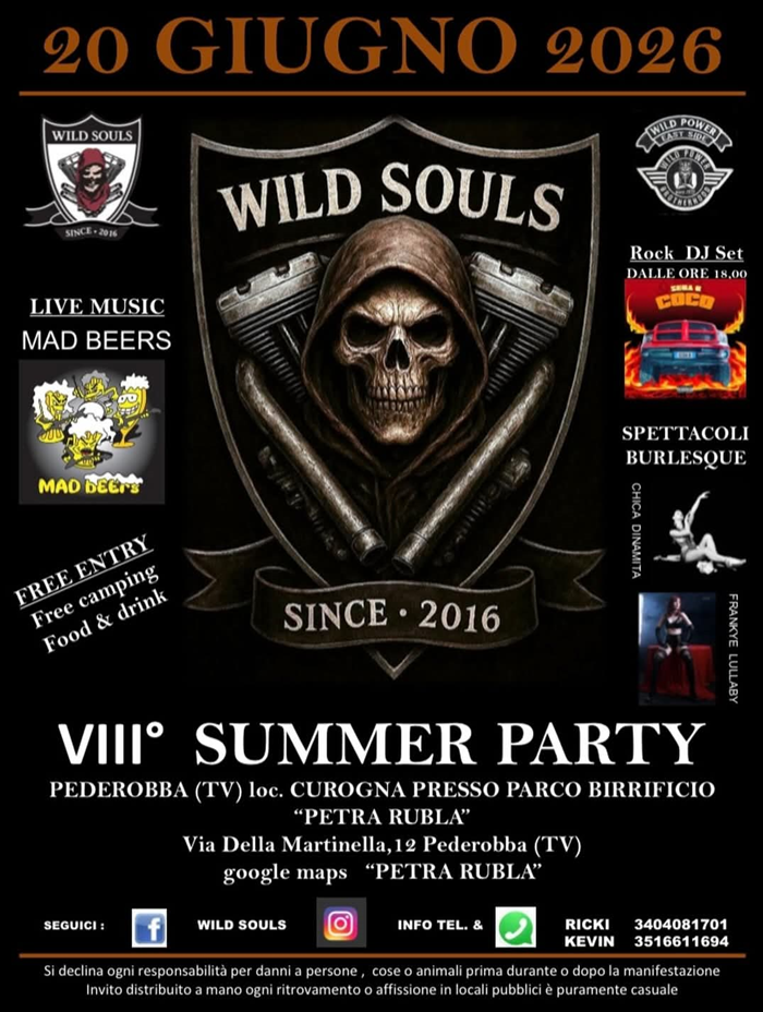 Locandina evento WILD SOULS SUMMER PARTY