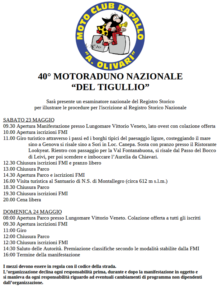 40° Motoraduno Nazionale "del Tigullio"