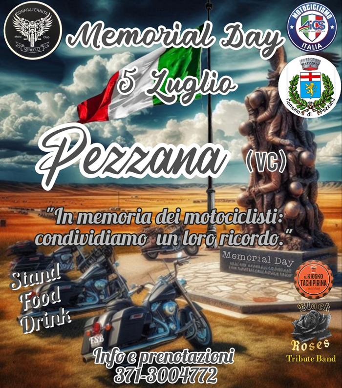 Locandina evento Memorial Day..... in memoria dei motociclisti 