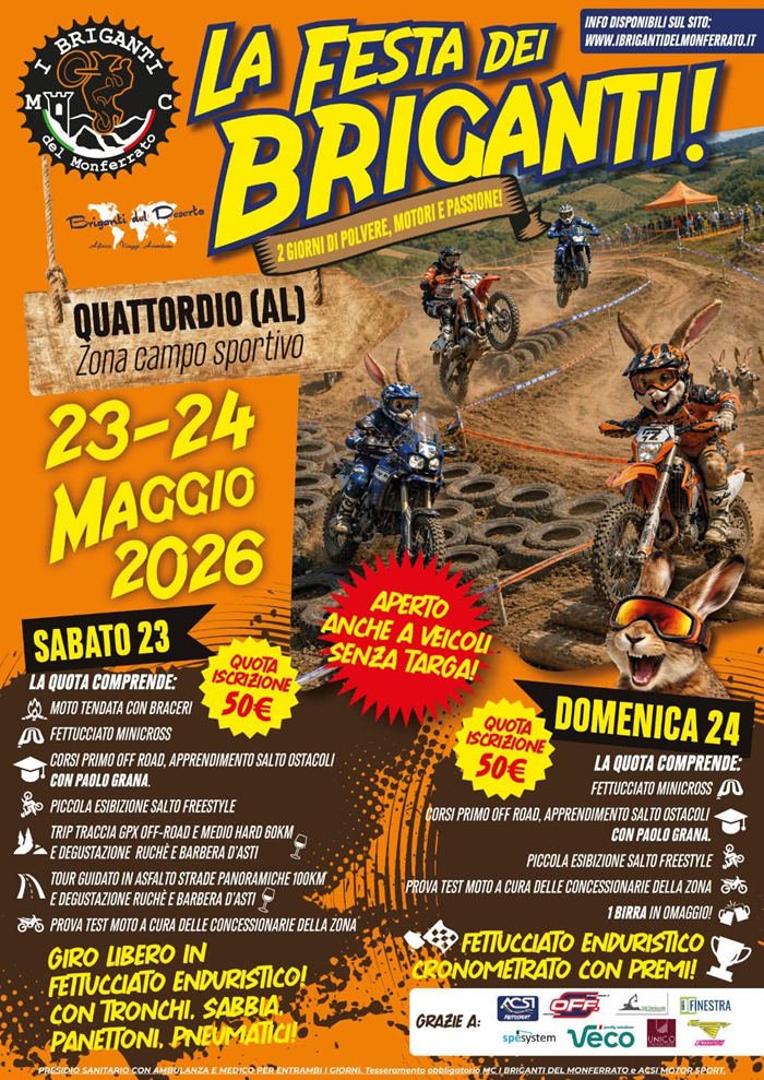 Locandina evento 1° festa dei BRIGANTI
