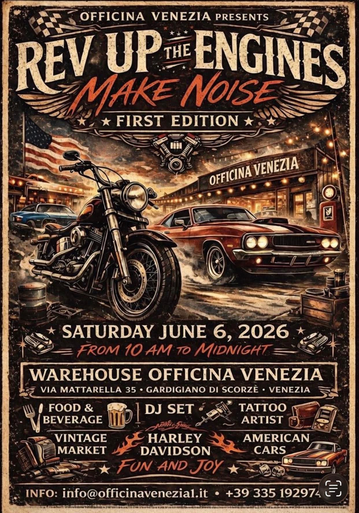 Locandina evento REV UP THE ENGINES