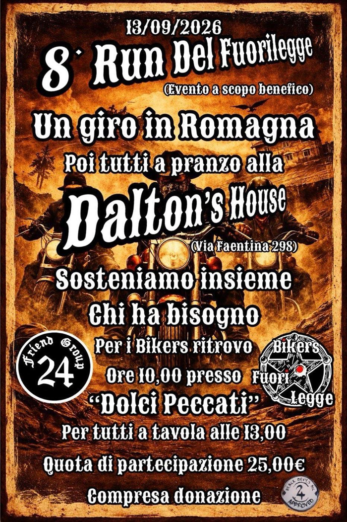Locandina evento Ottavo run del fuorilegge 