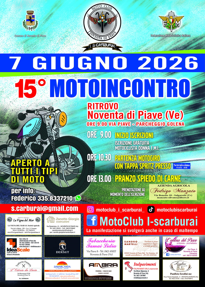 Locandina evento 15° MOTOINCONTRO I-SCARBURAI