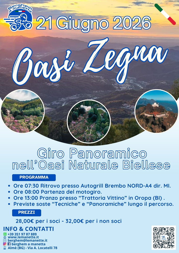 Locandina evento Oasi Zegna