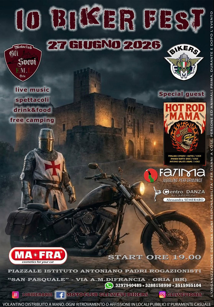 Locandina evento 10 Festa Bikers 