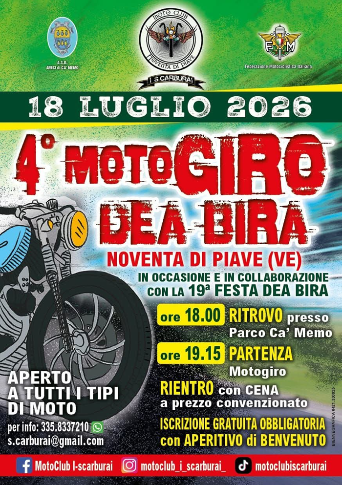 Locandina evento 4° MOTOGIRO DEA BIRA
