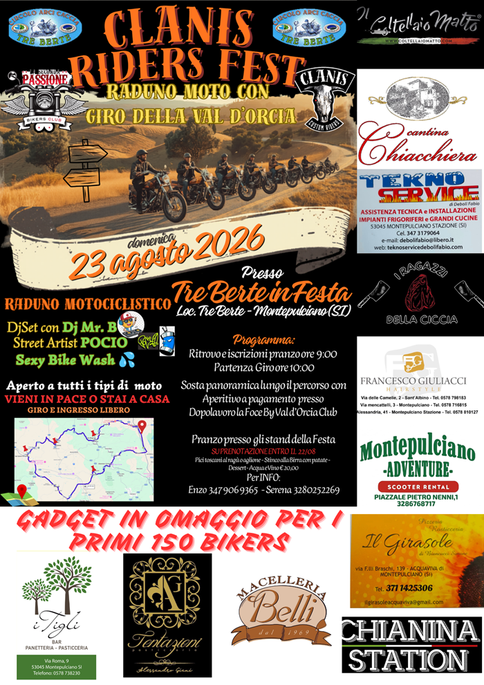 Locandina evento Clanis rider fest